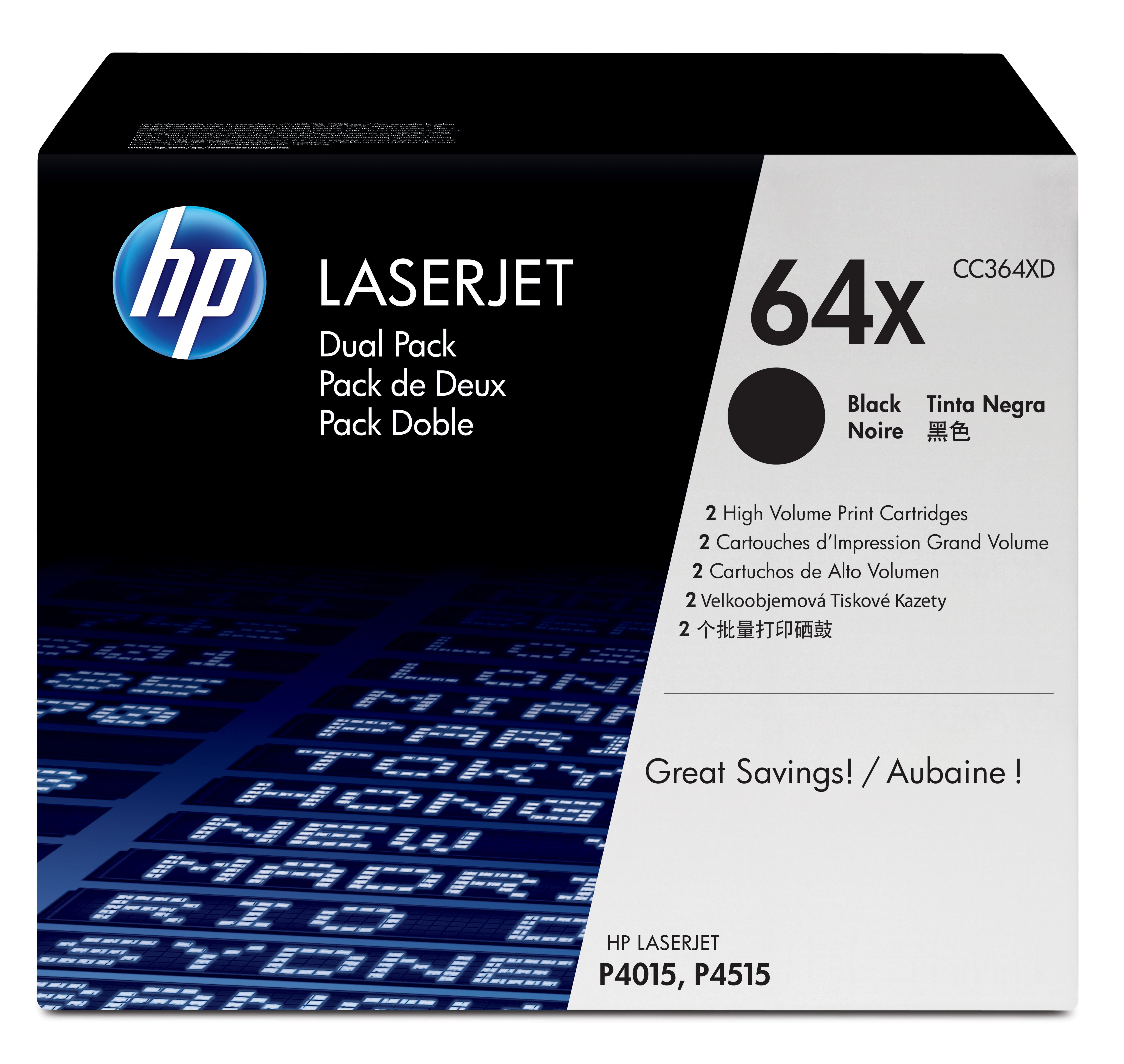 HP CC364XD (64X) Black Original Toner Cartridge - Cartouches Certifiees