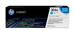 HP CC531A (304A) Cyan Original Toner Cartridge - Cartouches Certifiees