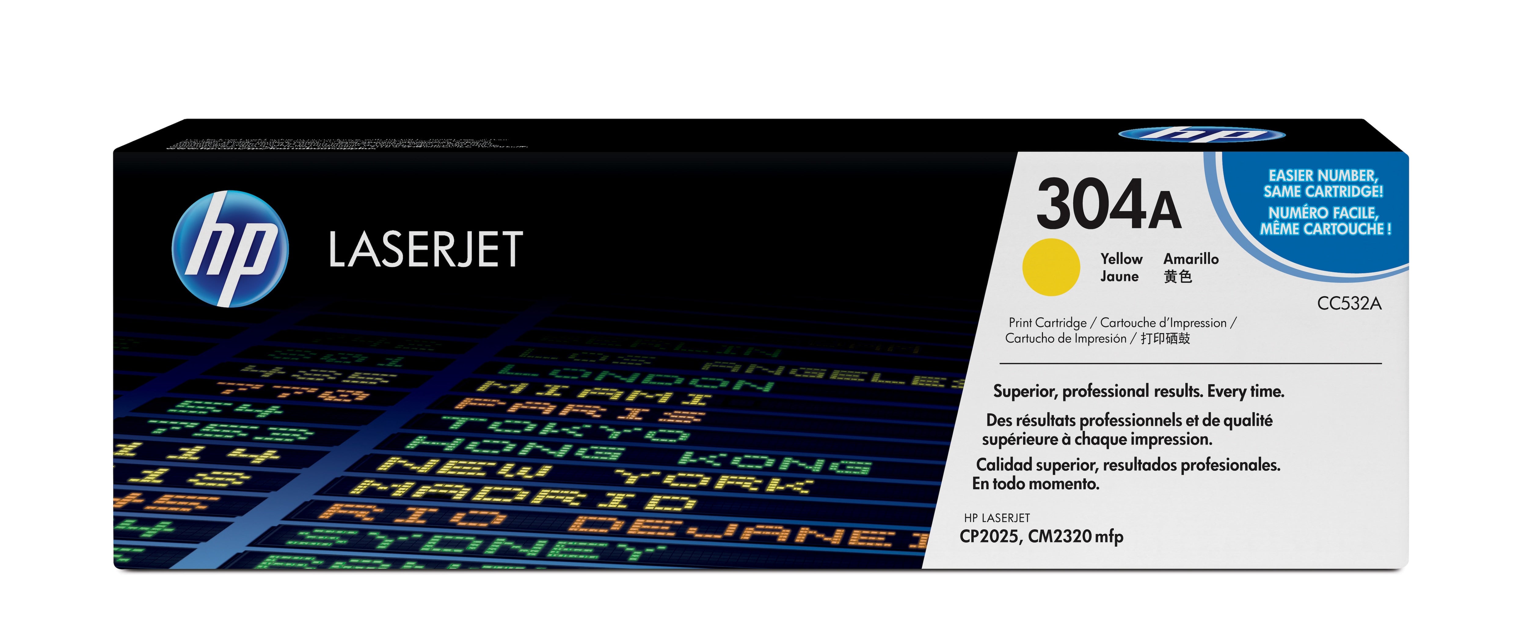 HP CC532A (304A) Yellow Original Toner Cartridge - Cartouches Certifiees