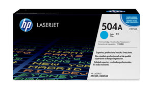 HP CE251A (504A) Cyan Original Toner Cartridge - Cartouches Certifiees
