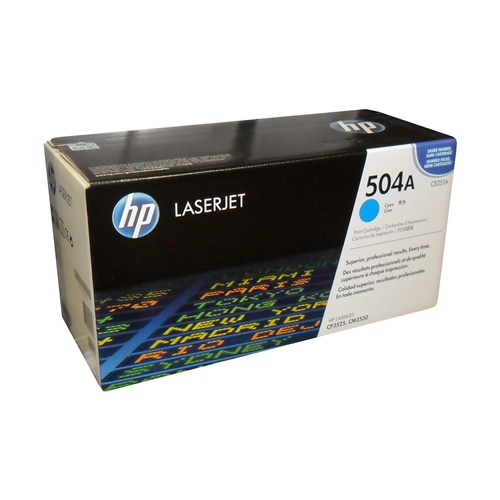 HP CE251A (504A) Cyan Original Toner Cartridge - Cartouches Certifiees