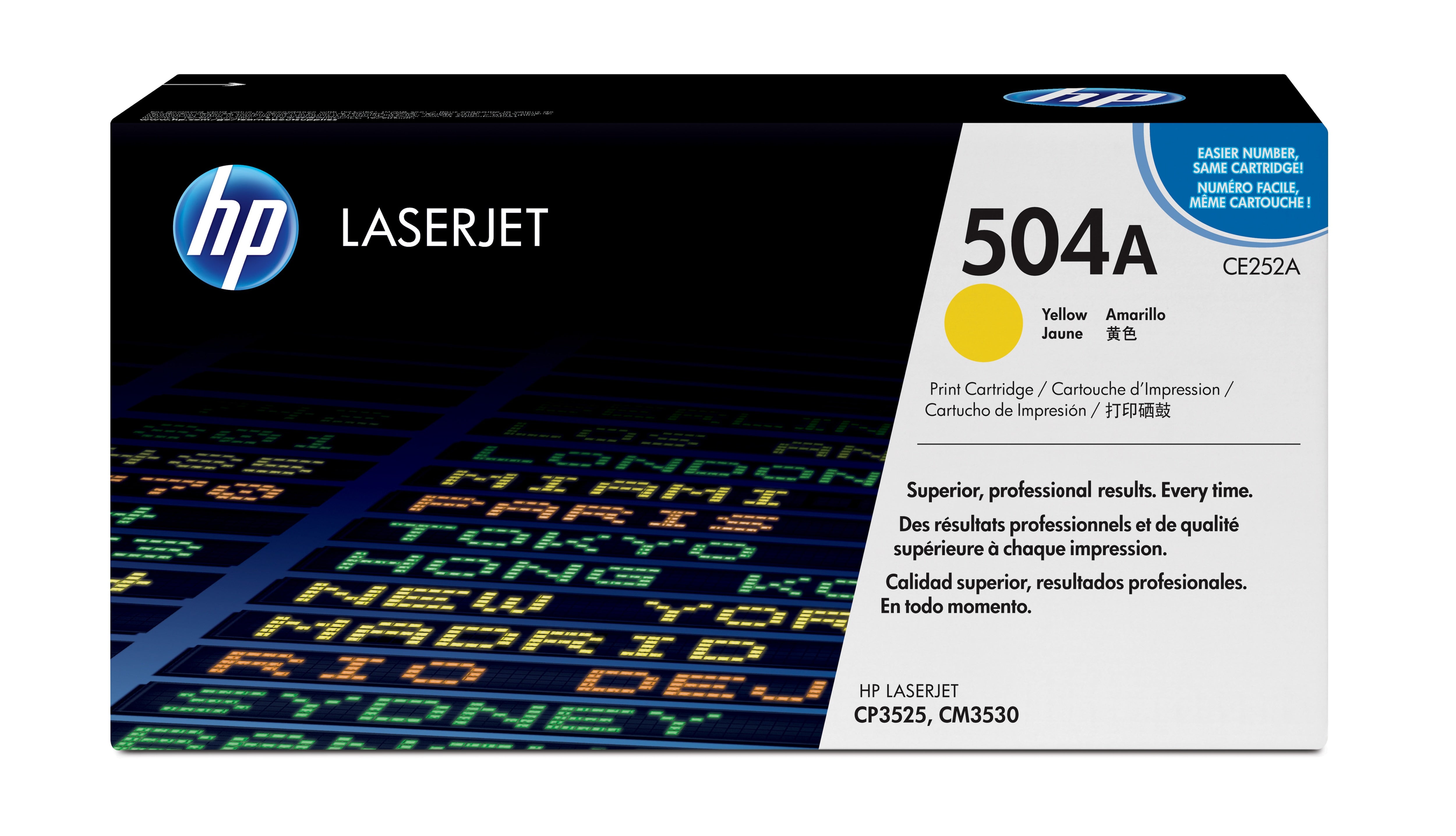HP CE252A (504A) Yellow Original Toner Cartridge - Cartouches Certifiees