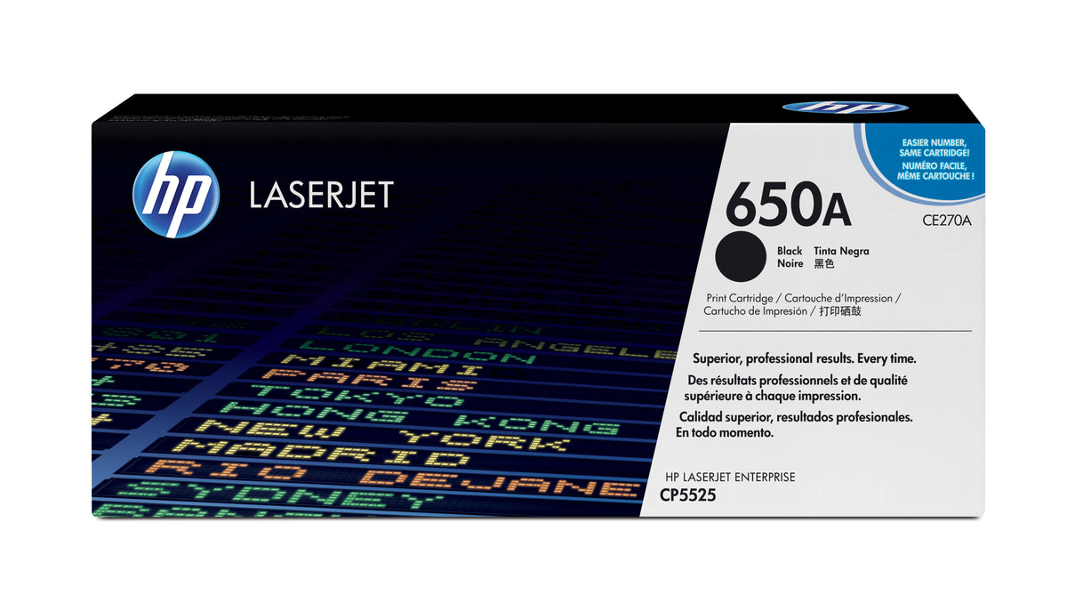 HP CE270A (650A) Black Original Toner Cartridge - Cartouches Certifiees