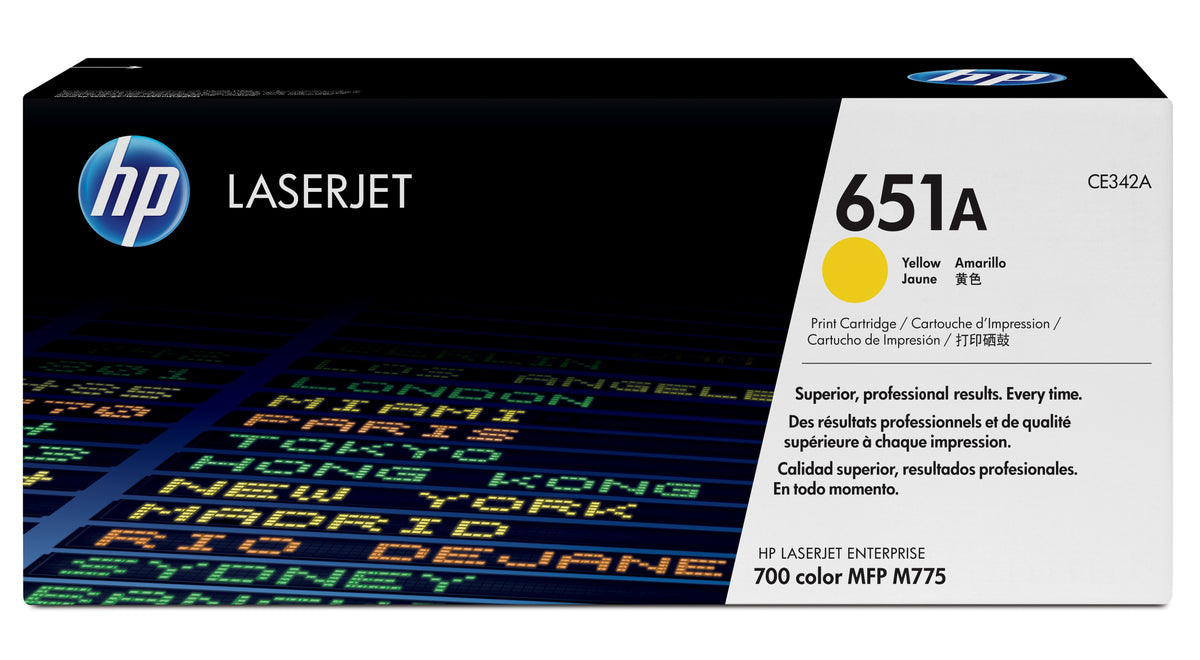 HP CE342A (651A) Yellow Original Toner Cartridge - Cartouches Certifiees