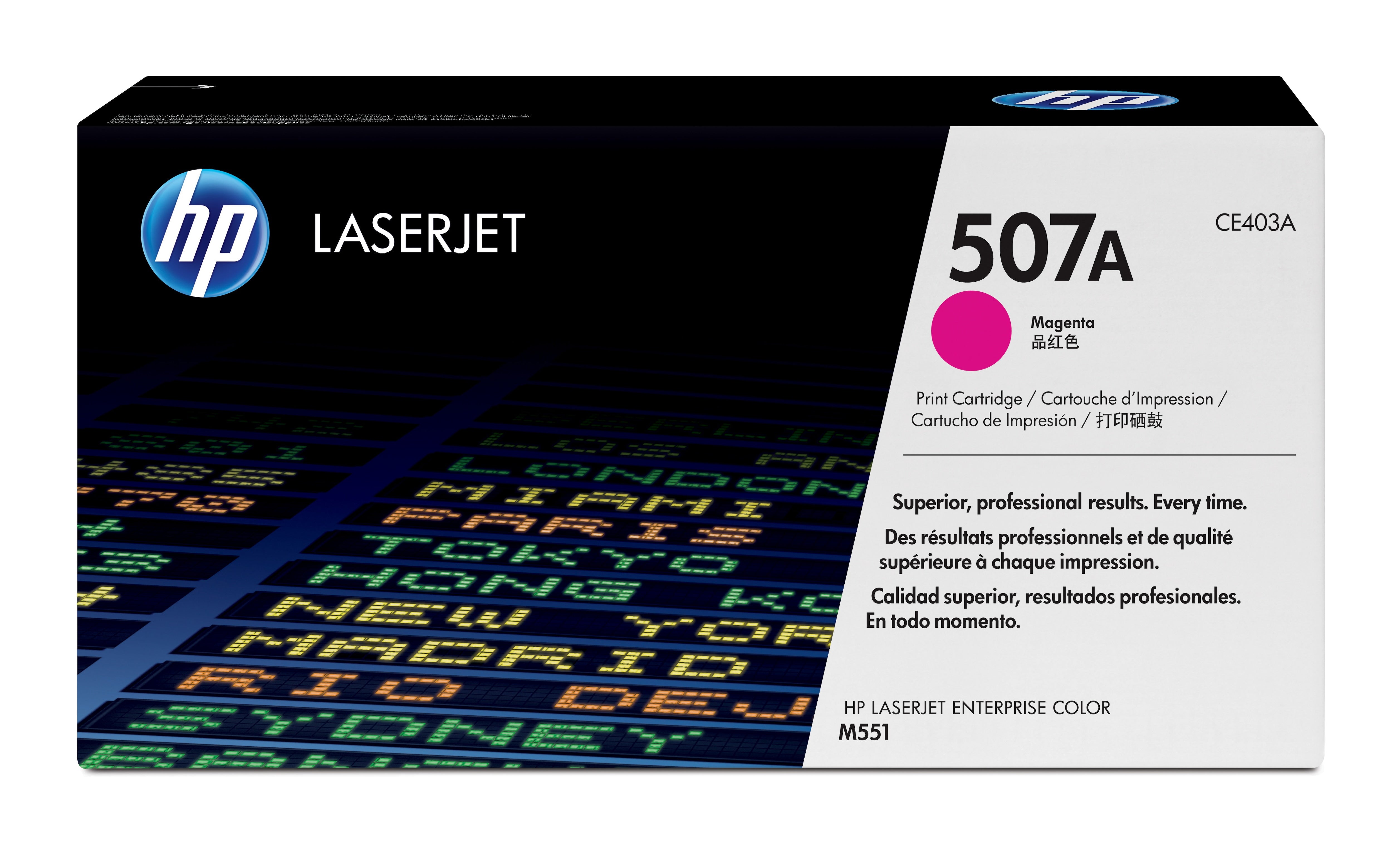 HP CE403A (507A) Magenta Original Toner Cartridge - Cartouches Certifiees