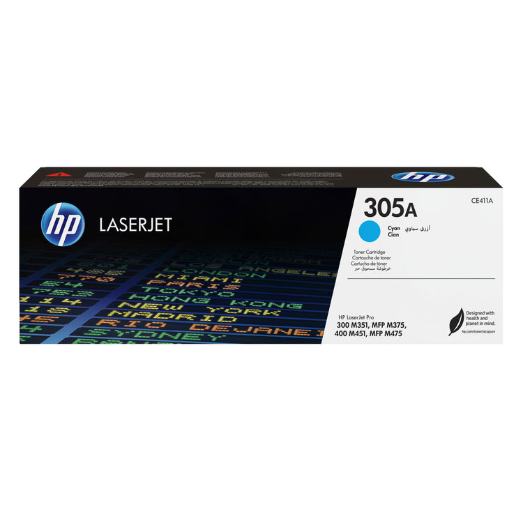 HP CE411A (305A) Cyan Original Toner Cartridge - Cartouches Certifiees