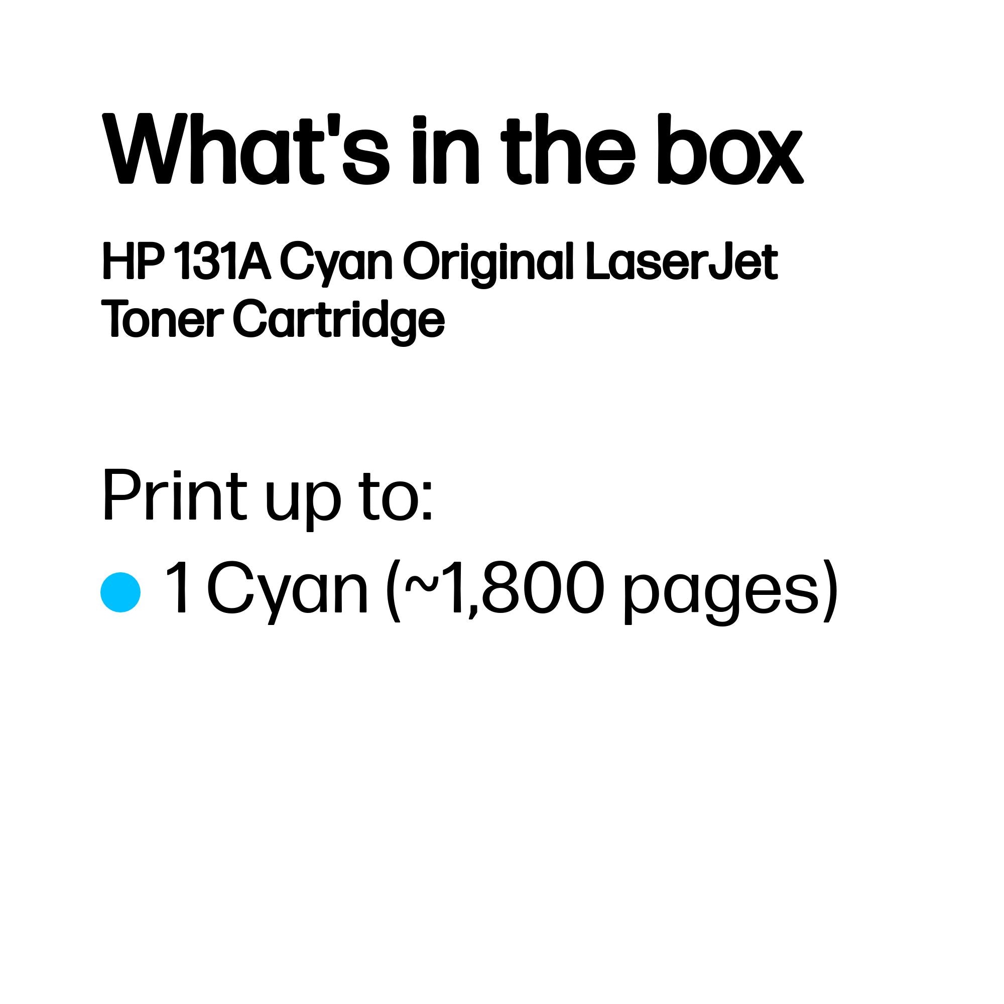 HP CF211A (131A) Cyan Original Toner Cartridge - Cartouches Certifiees