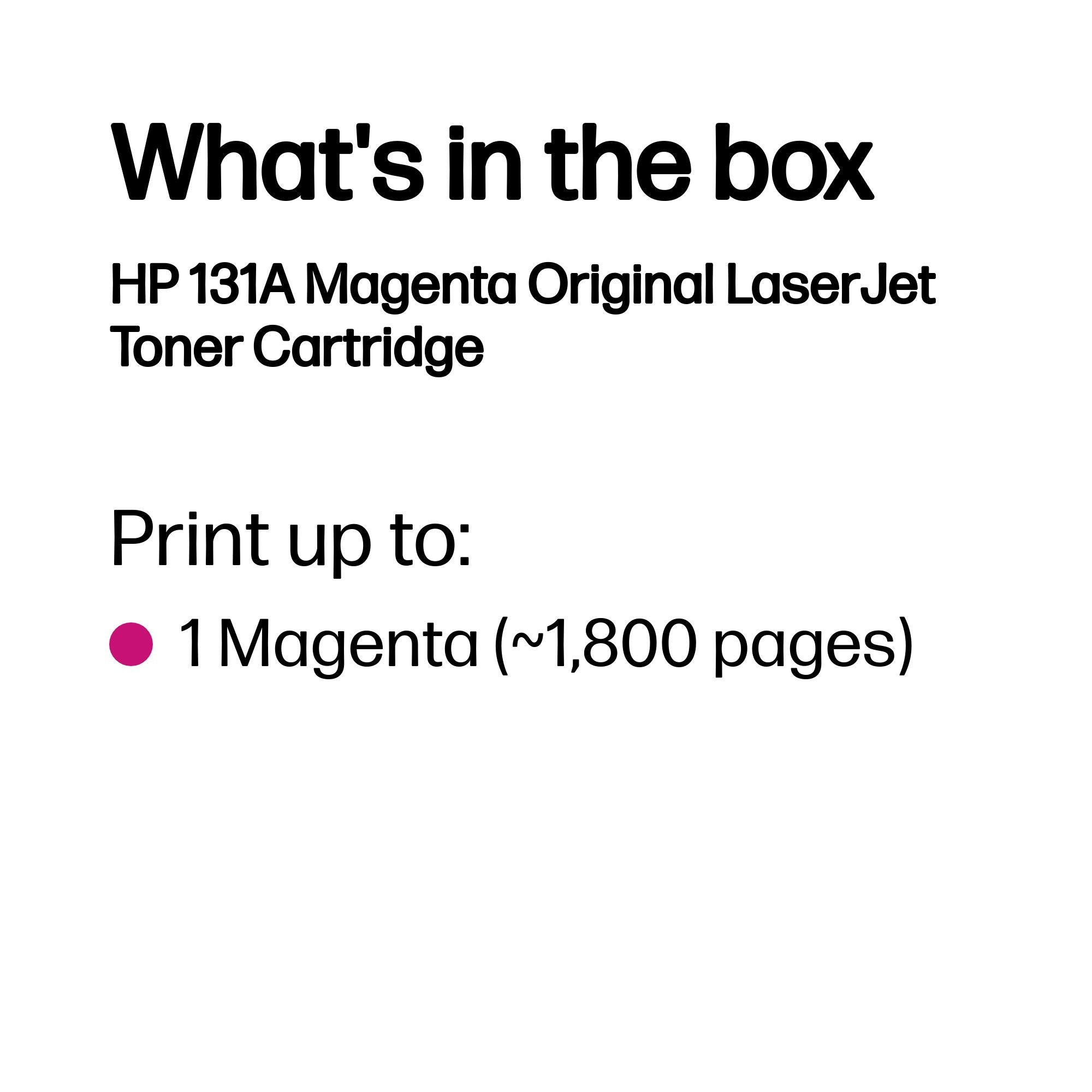 HP CF213A (131A) Magenta Original Toner Cartridge - Cartouches Certifiees