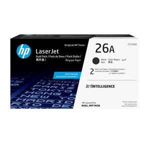 HP CF226AD (26A) 2 Pack Black Original Toner Cartridge - Cartouches Certifiees