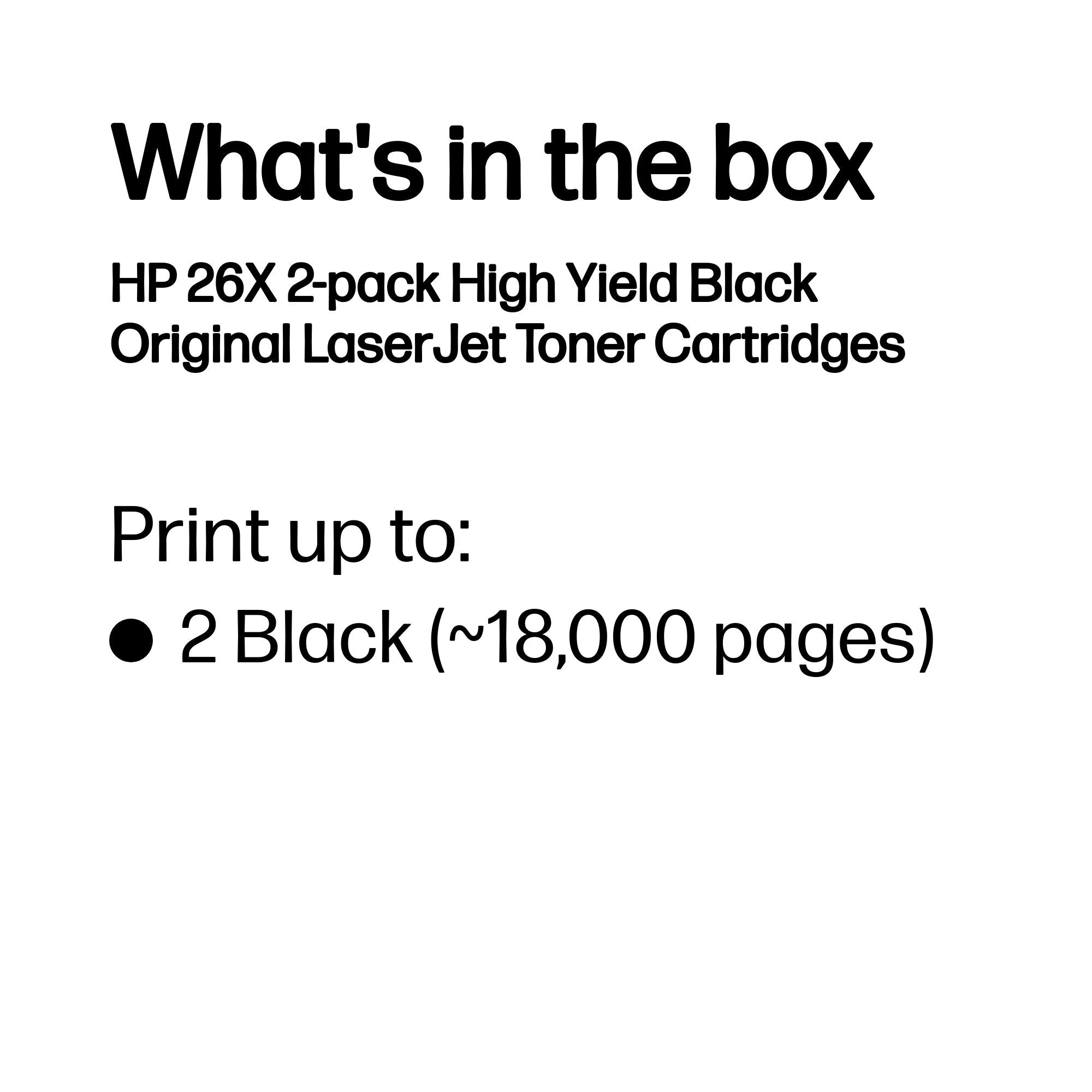 HP CF226XD (26X) 2 Pack Black Original Toner Cartridge - Cartouches Certifiees