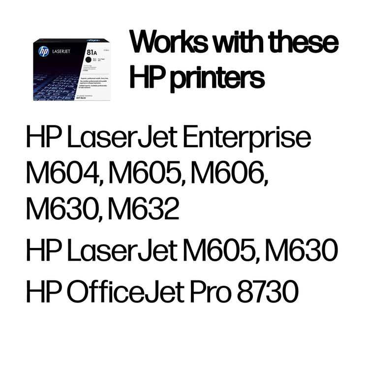 HP CF281A (81A) Black Original Toner Cartridge - Cartouches Certifiees