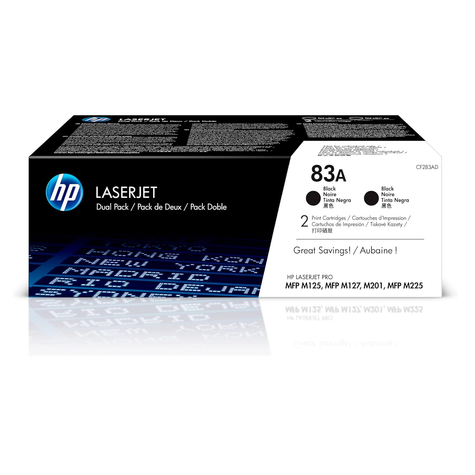 HP CF283AD (83A) 2 Pack Black Original Toner Cartridge - Cartouches Certifiées