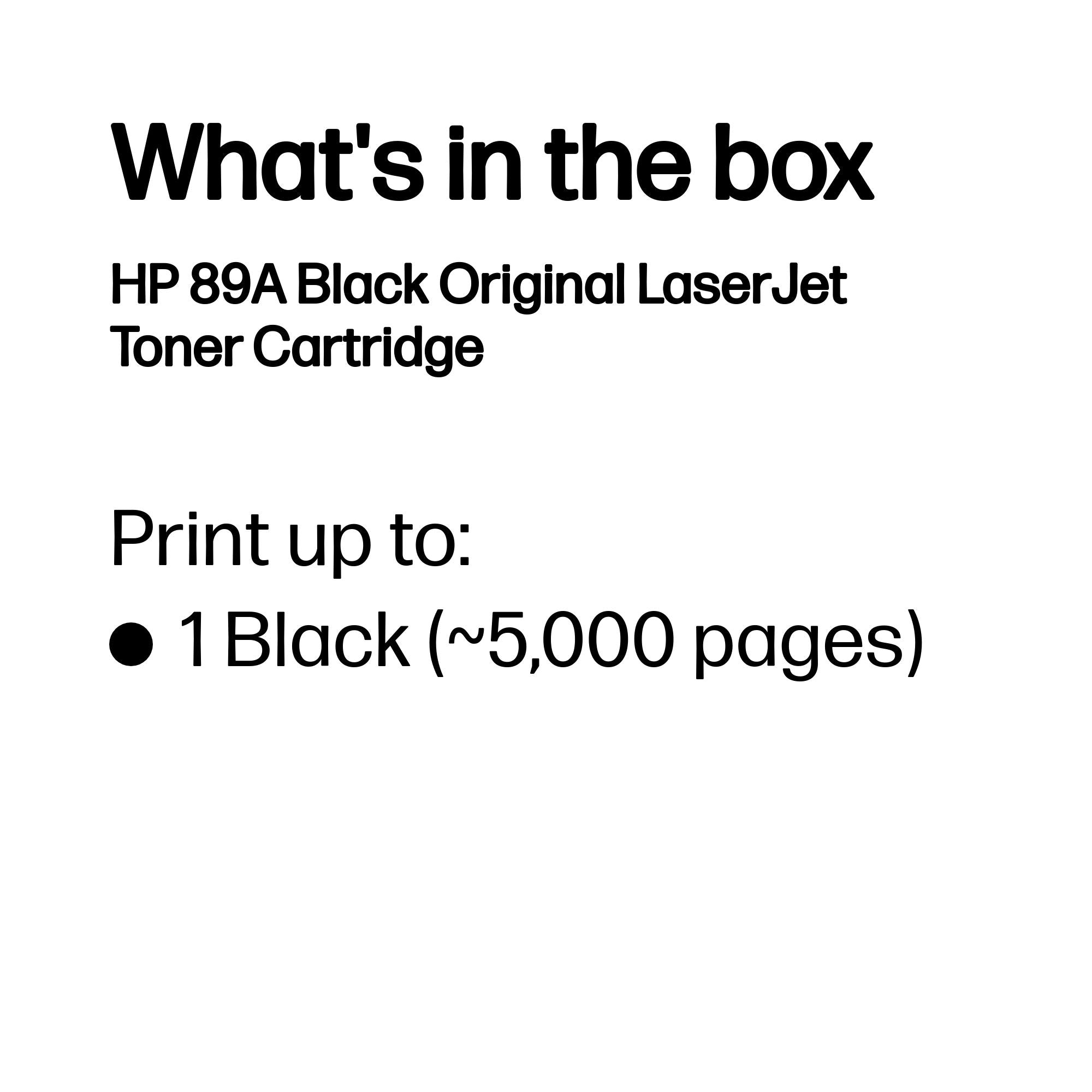HP CF289A (89A) Black Original Toner Cartridge - Cartouches Certifiees
