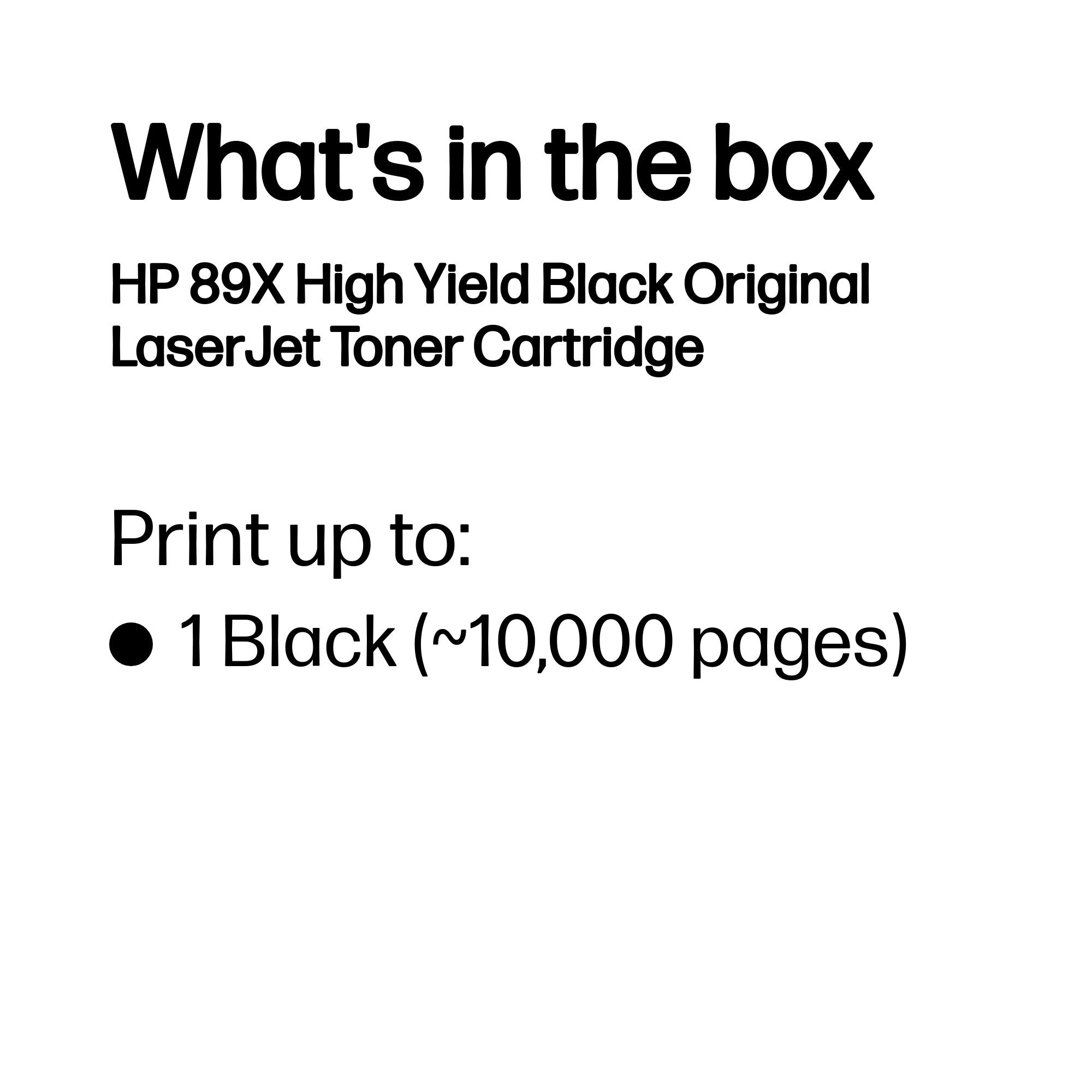 HP CF289X (89X) Black Original Toner Cartridge - Cartouches Certifiees