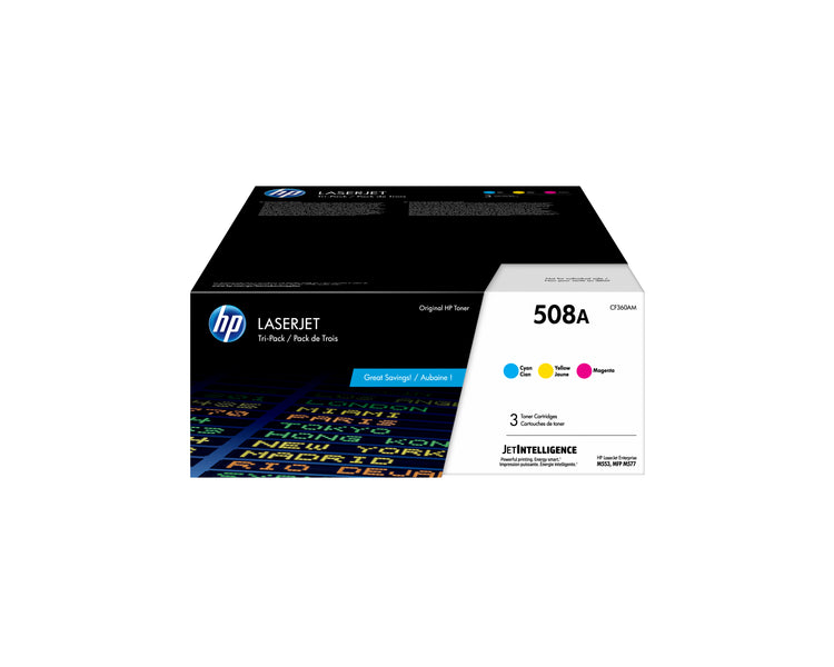 HP CF360AM (508A) 3 Pack Color Original Toner Cartridge - Cartouches Certifiees