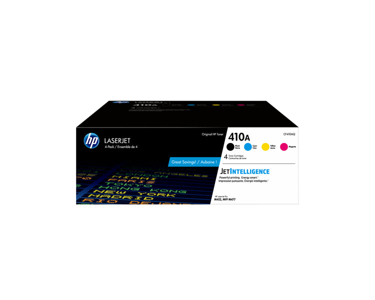 HP CF410AQ (410A) 4 Pack Black And Color Original Toner Cartridge - Cartouches Certifiees