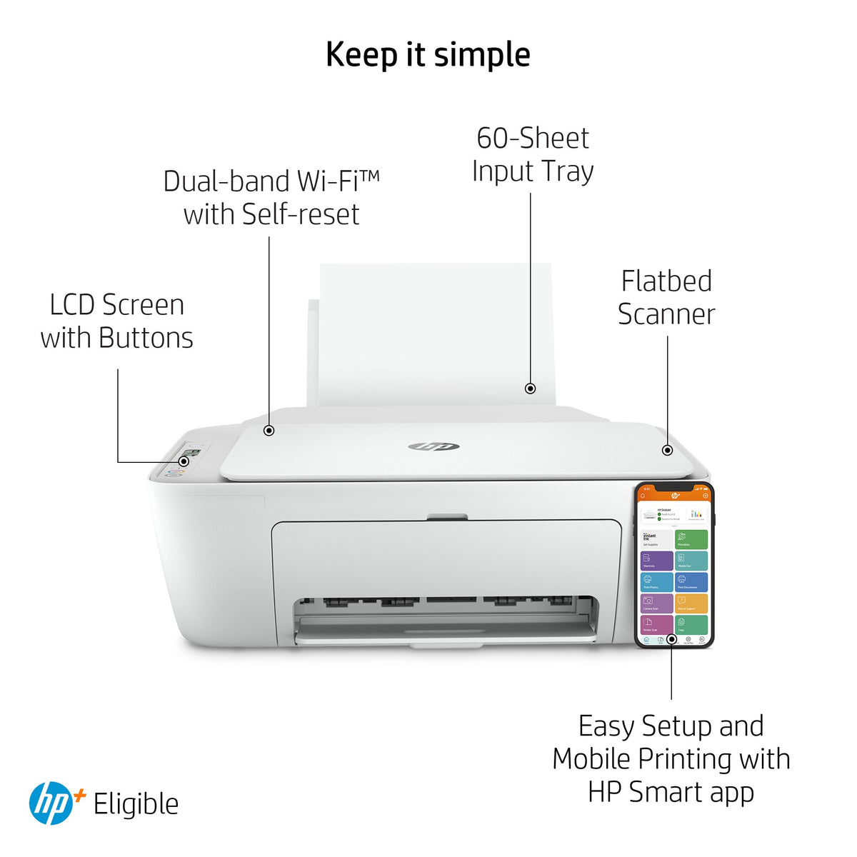 HP DeskJet 2752e All-in-One Printer (26K68A#1HA) - Cartouches Certifiees