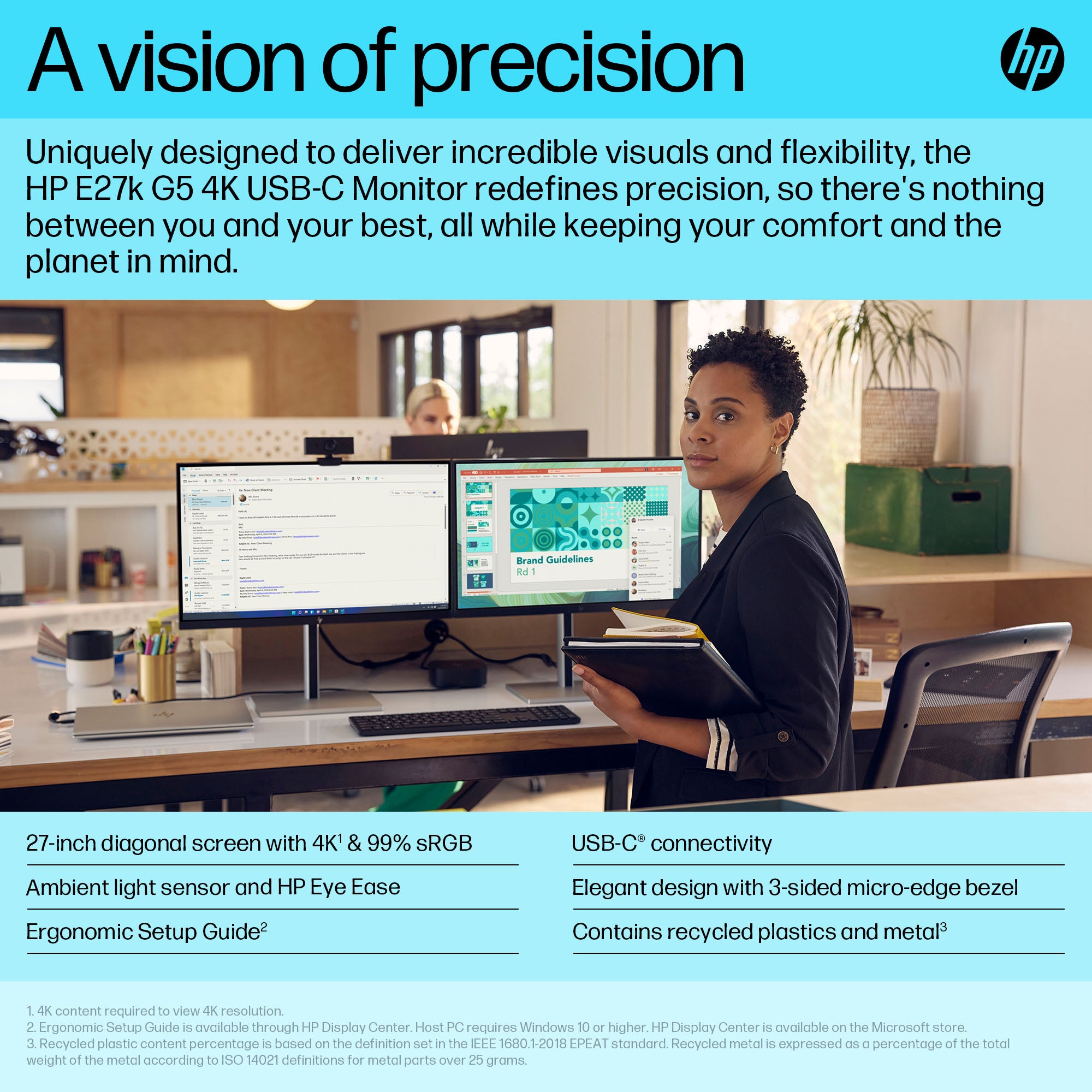 HP E27K G5 USB-C 4K MONITOR U.S. - ENGLISH LOCALIZATION (6N4C4AA#ABA) - Cartouches Certifiees