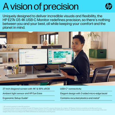 HP E27K G5 USB-C 4K MONITOR U.S. - ENGLISH LOCALIZATION (6N4C4AA#ABA) - Cartouches Certifiees