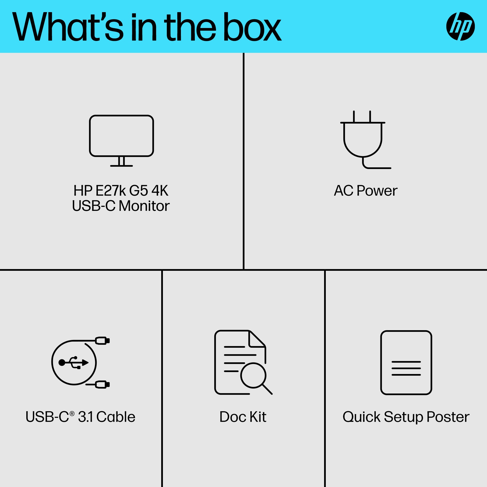 HP E27K G5 USB-C 4K MONITOR U.S. - ENGLISH LOCALIZATION (6N4C4AA#ABA) - Cartouches Certifiees