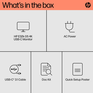 HP E32K G5 USB-C 4K MONITOR U.S. - ENGLISH LOCALIZATION (6N4D6AA#ABA) - Cartouches Certifiees