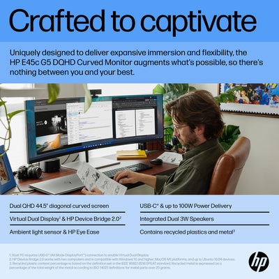 HP E45C G5 CURVED DQHD MONITOR U.S. - ENGLISH LOCALIZATION (6N4C1AA#ABA) - Cartouches Certifiees