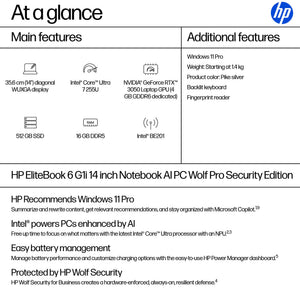 HP EB6G1I14 U7 255U 14 16GB/512 PC ENGLISH (C2EP7UT#ABA) - Cartouches Certifiees