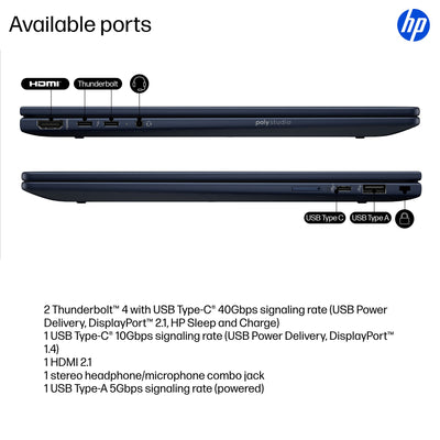 HP EliteBook X Flip G1i Next Gen AI PC Wolf Pro Security Edition Copilot+ PC Intel Core Ultra 7 268V Hybrid (2-in-1) 35.6 cm (14") Touchscreen WUXGA 32 GB LPDDR5x-SDRAM 1 TB SSD Wi-Fi 7 (802.11be) Windows 11 Pro Blue (B8GE7UT#ABA) - Cartouches Certifiees