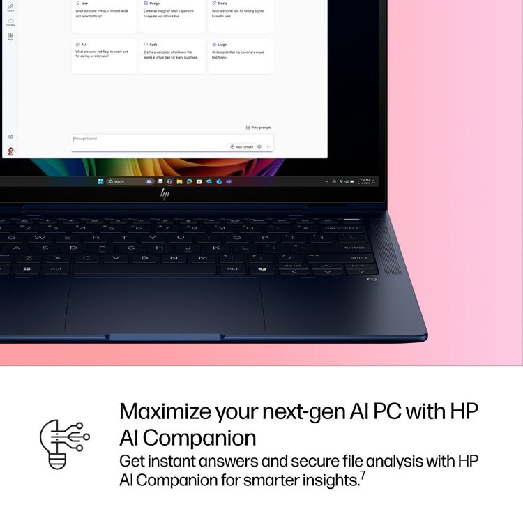 HP EliteBook X Flip G1i Next Gen AI PC Wolf Pro Security Edition Copilot+ PC Intel Core Ultra 7 268V Hybrid (2-in-1) 35.6 cm (14") Touchscreen WUXGA 32 GB LPDDR5x-SDRAM 1 TB SSD Wi-Fi 7 (802.11be) Windows 11 Pro Blue (B8GE7UT#ABA) - Cartouches Certifiees