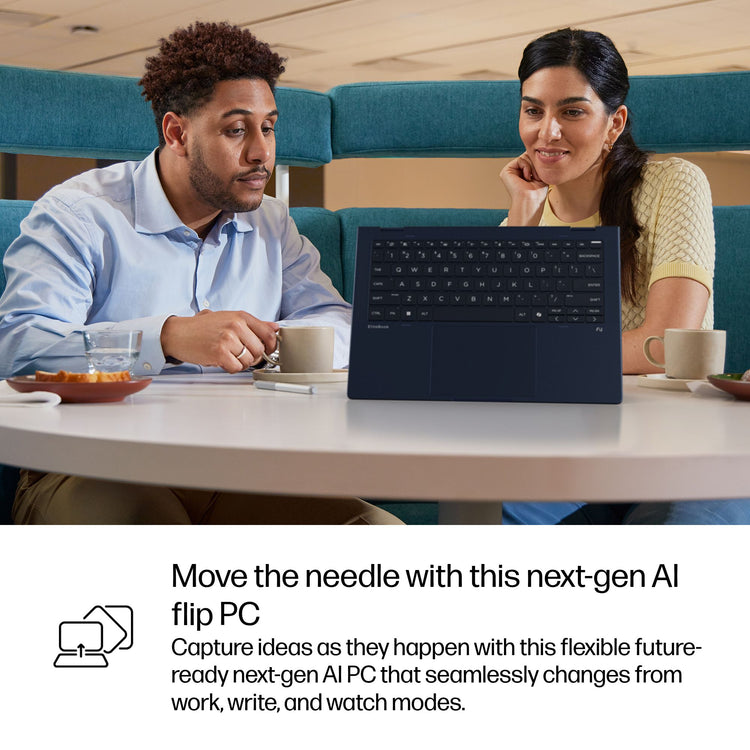HP EliteBook X Flip G1i Next Gen AI PC Wolf Pro Security Edition Copilot+ PC Intel Core Ultra 7 268V Hybrid (2-in-1) 35.6 cm (14") Touchscreen WUXGA 32 GB LPDDR5x-SDRAM 1 TB SSD Wi-Fi 7 (802.11be) Windows 11 Pro Blue (B8GE7UT#ABA) - Cartouches Certifiees