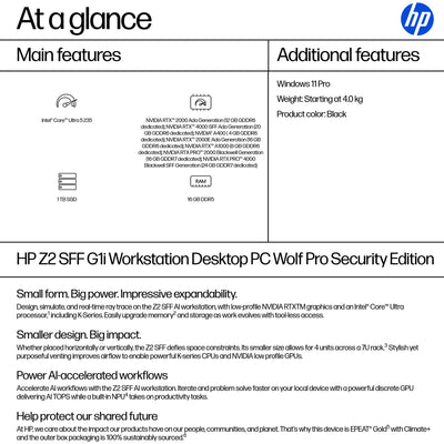 HP FR Z2 SFF G1I U5235 16GB 1TB (D32G7AT#ABC) - Cartouches Certifiees