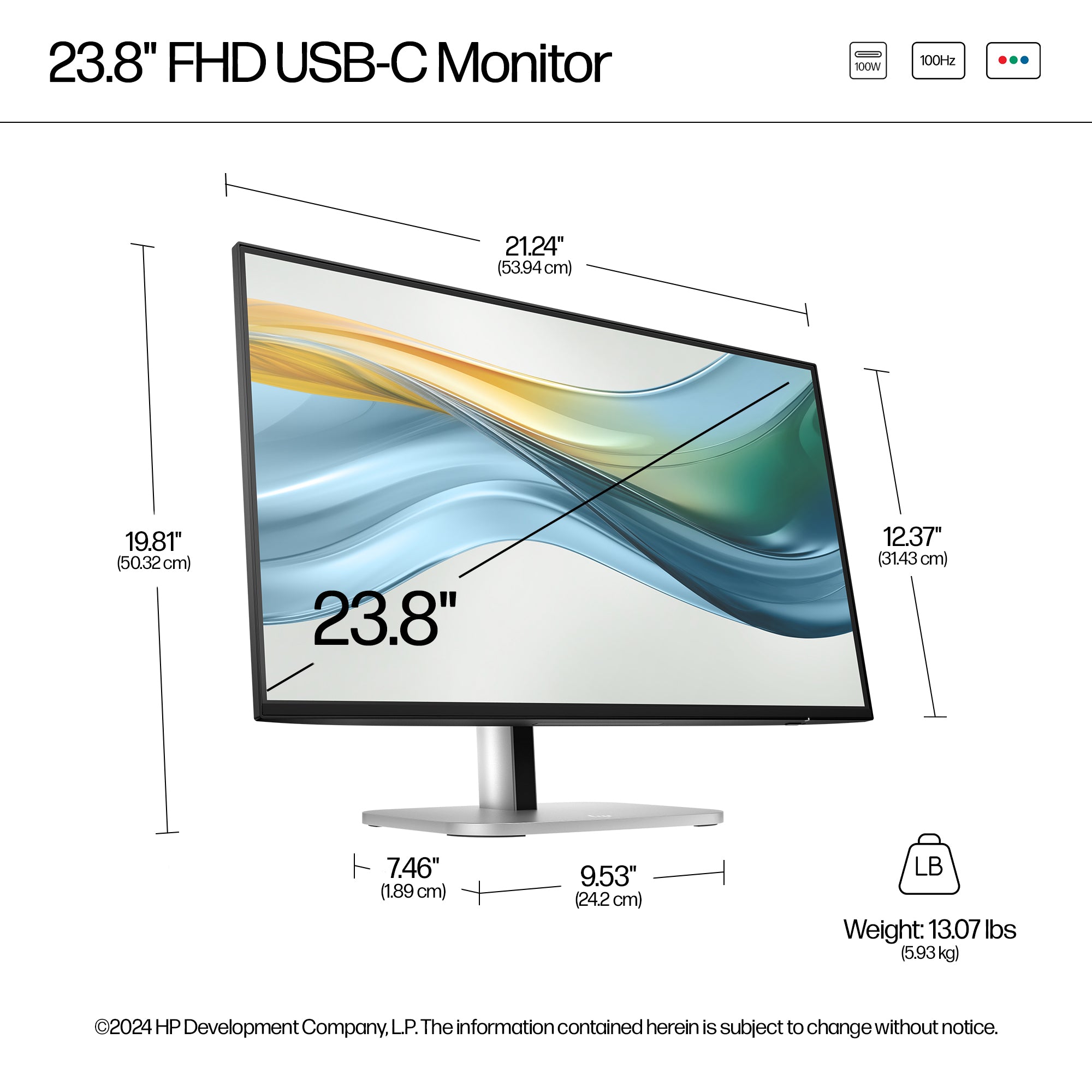 HP HPI S5 PRO 524PU FHD USB-C MNTR UNITED STATES / CANADA ENGLISH (9D9V7AA#ABA) - Cartouches Certifiees