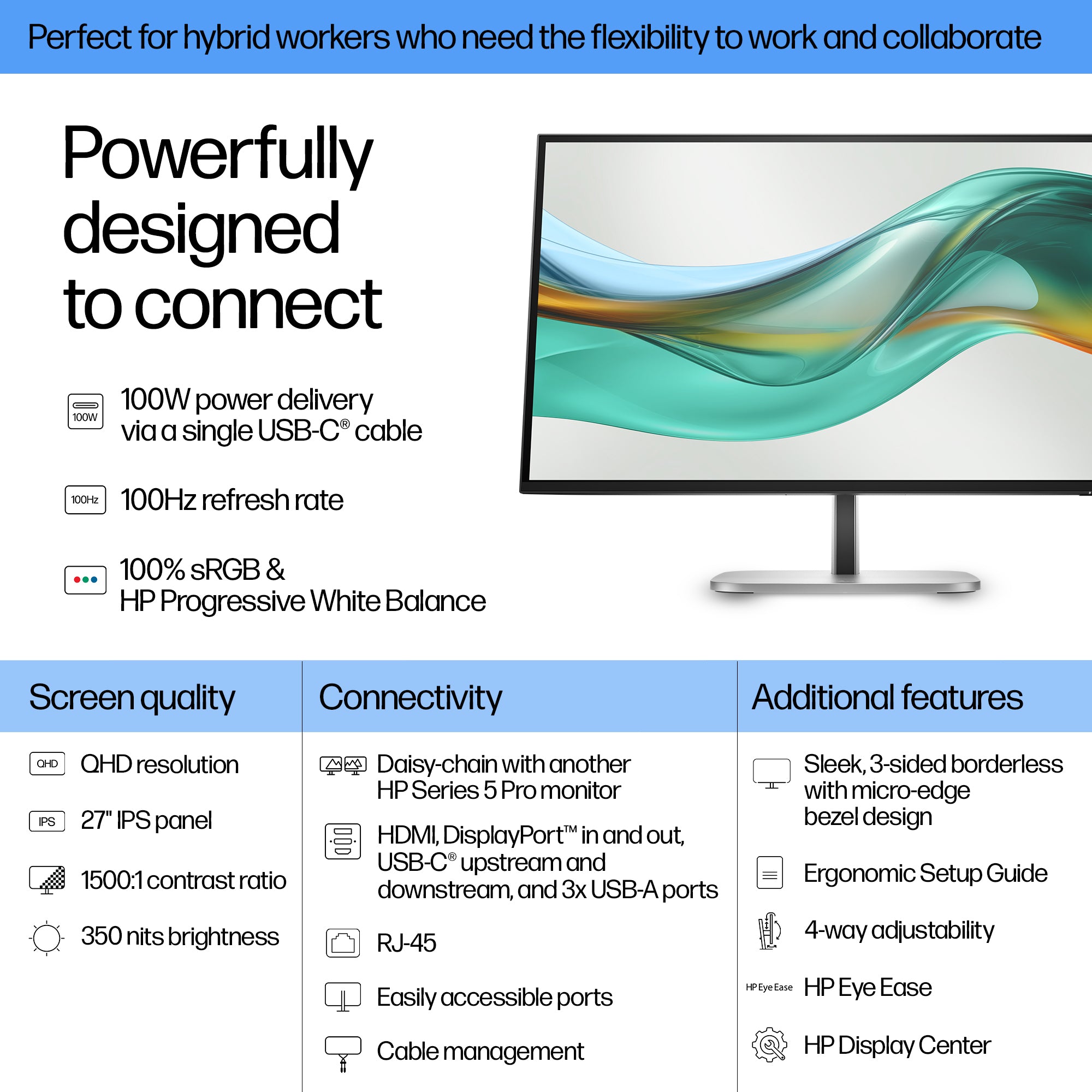 HP HPI S5 PRO 527PU QHD USB-C MNTR UNITED STATES / CANADA ENGLISH (9E0G5AA#ABA) - Cartouches Certifiees