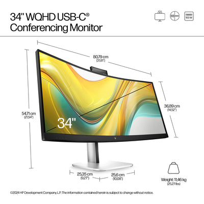 HP HPI S5 PRO 534PM WQHD USB-C CONF MNTR UNITED STATES / CANADA ENGLISH (9E0Z2UT#ABA) - Cartouches Certifiees