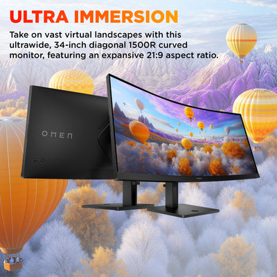 HP OMEN 34c G2 WQHD 180Hz Curved GamingMNTR United States / Canada English (AV4C1AA#ABA) - Cartouches Certifiees