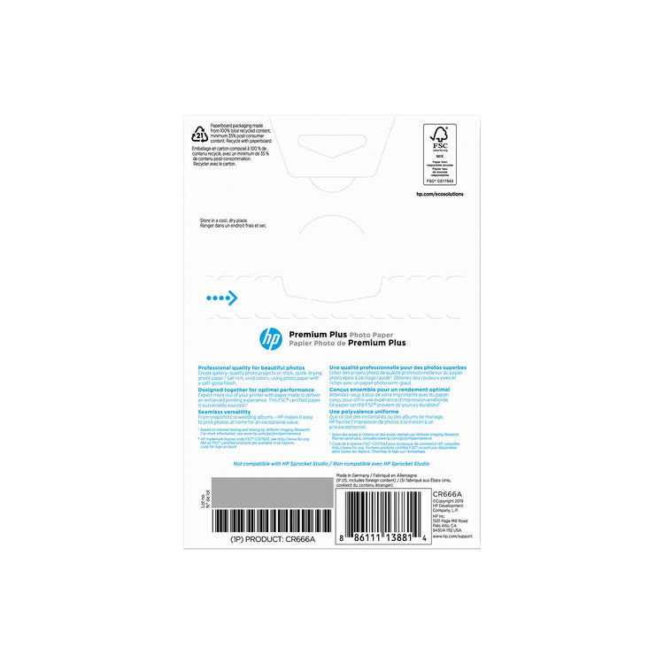 HP Prem Plus 4x6 SG 100 sht Photo Paper (CR666A) - Cartouches Certifiees