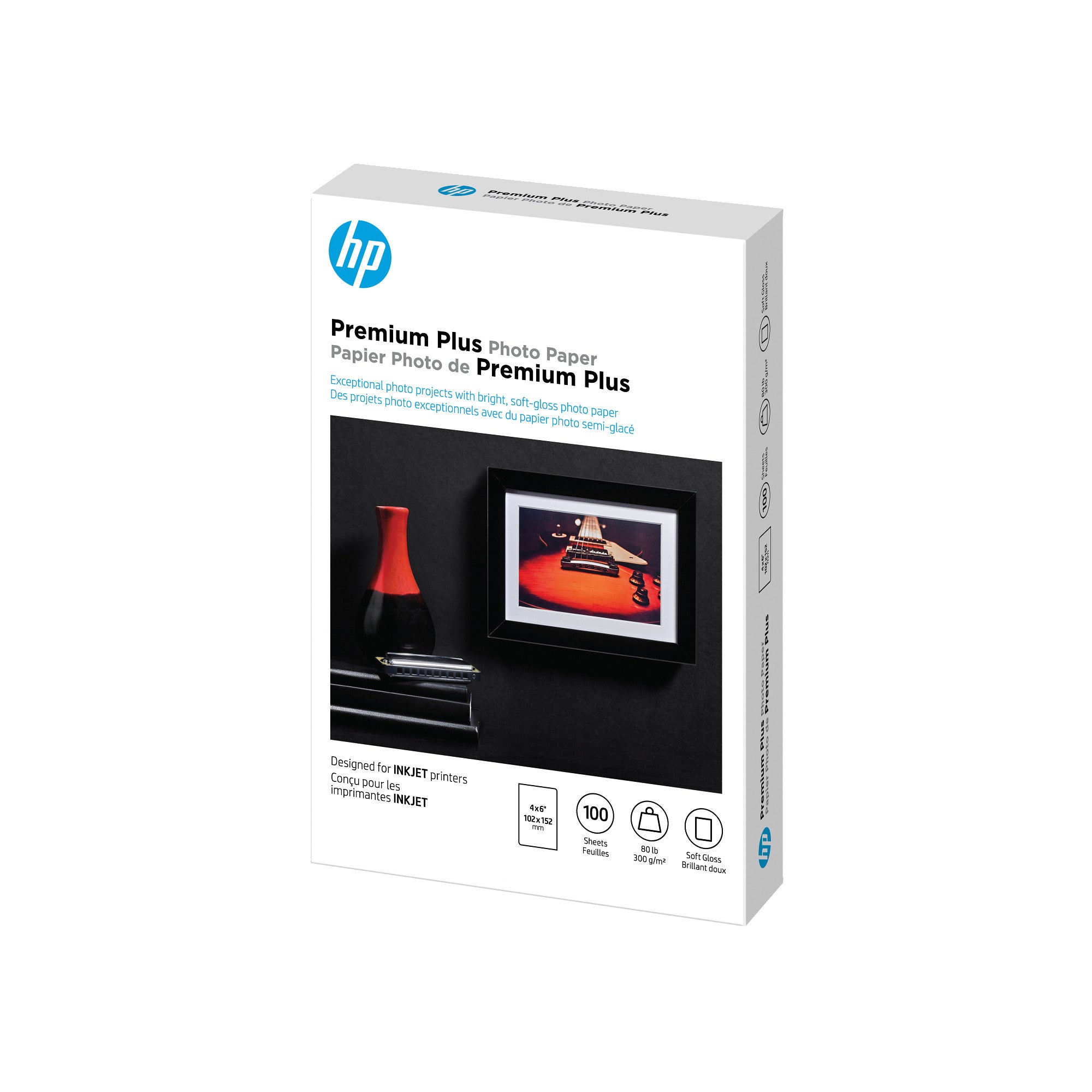 HP Prem Plus 4x6 SG 100 sht Photo Paper (CR666A) - Cartouches Certifiees