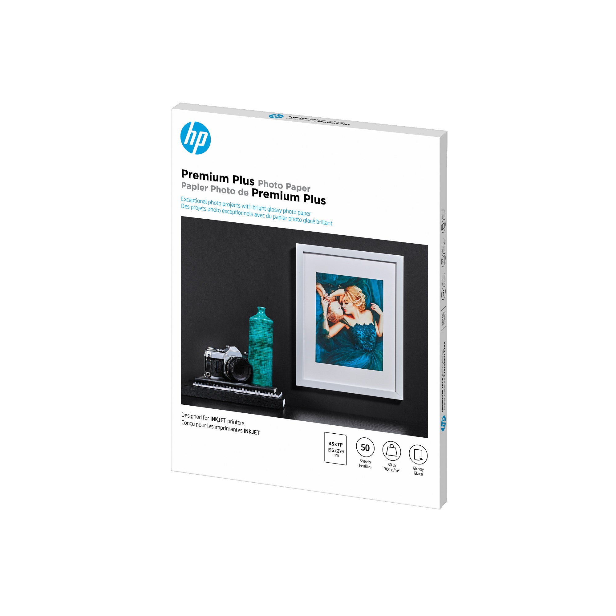 HP PREMIUM PLUS PHOTO PAPER GLOSSY 8.5X11 50 SHEET (CR664A) - Cartouches Certifiees