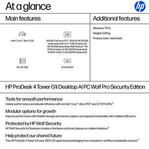 HP PRODESK 4 TWR G1I U5235 16GB/512 PC ENGLISH (C57BMUT#ABA) - Cartouches Certifiees