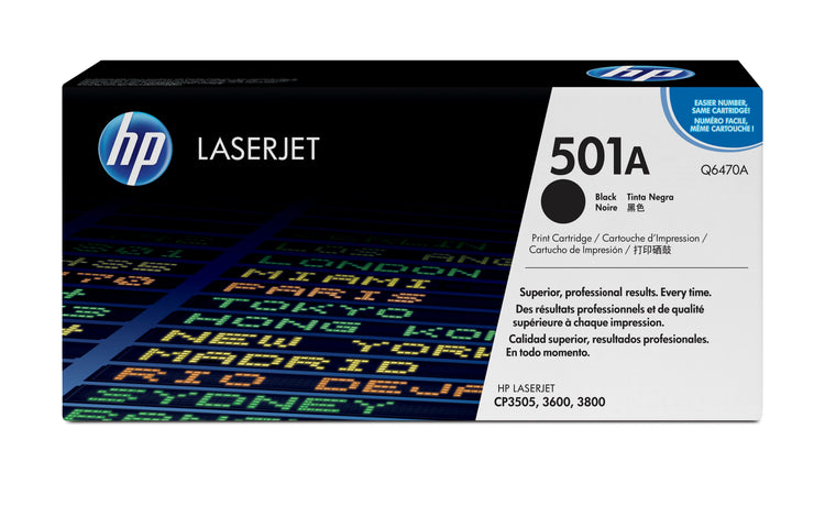 HP Q6470A (501A) Black Original Toner Cartridge - Cartouches Certifiees