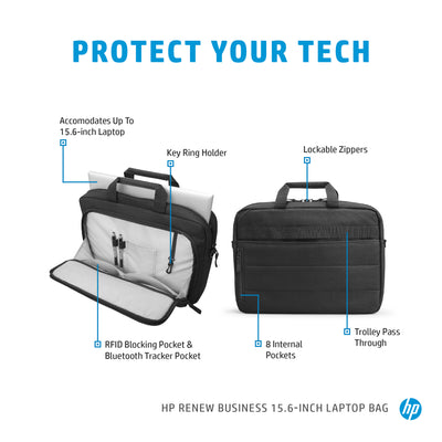 HP Renew Business 15.6 Laptop Bag 39.6 cm (15.6") Messenger case Black (3E5F8AA) - Cartouches Certifiees