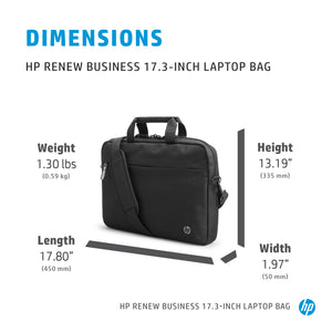 HP Renew Business 17.3 Laptop Bag 43.9 cm (17.3") Briefcase Black (3E2U6AA) - Cartouches Certifiees