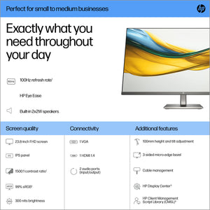 HP S5 524DA FHD MNTR ENGLISH SB+ (B11W5AT#ABA) - Cartouches Certifiees