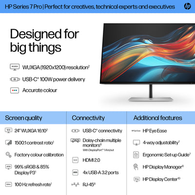 HP S7 PRO 724PU WUXGA USB-C MNTR UNITED STATES / CANADA ENGLISH (8Y2F7AA#ABA) - Cartouches Certifiees