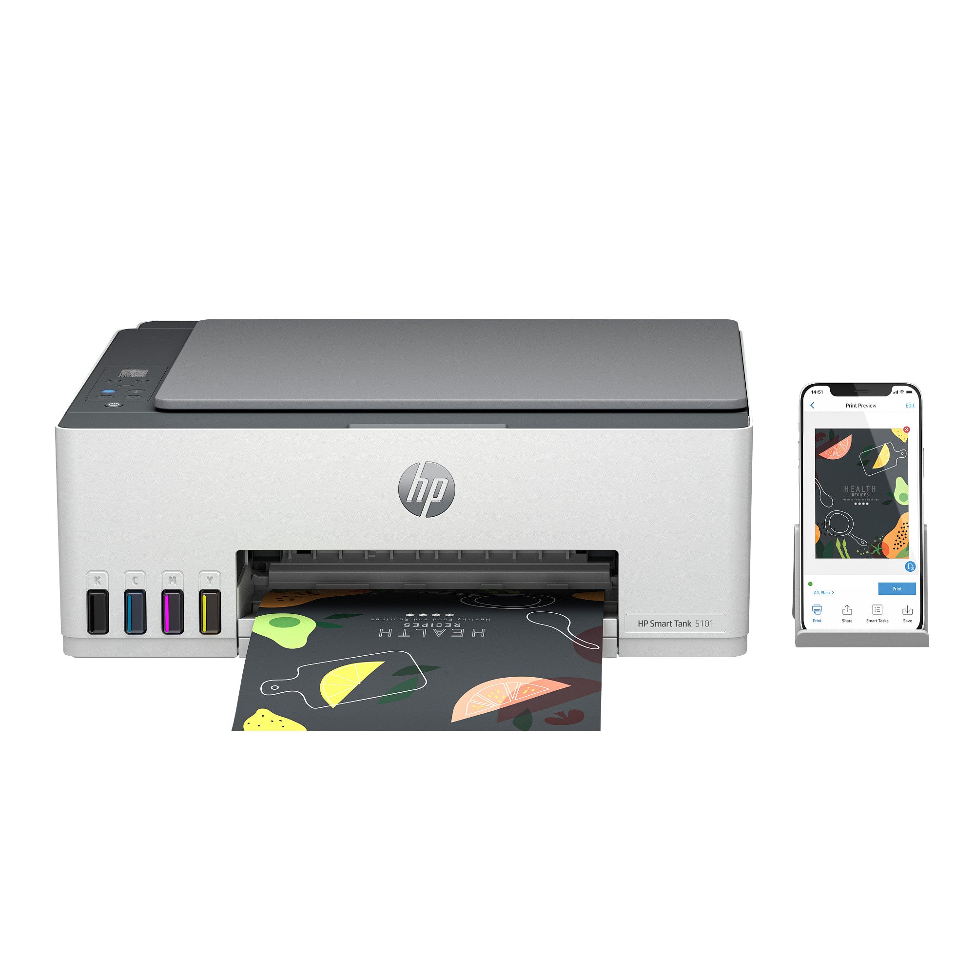 HP Smart Tank 5101 All-in-One Printer (1F3Y0A#B1H) - Cartouches Certifiees