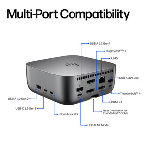 HP Thunderbolt 4 Ultra 180W G6 Dock (9X481UT#ABA) - Cartouches Certifiees