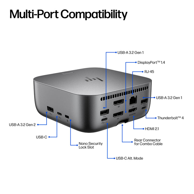 HP Thunderbolt 4 Ultra 280W G6 Dock (AW5M5UT#ABA) - Cartouches Certifiees