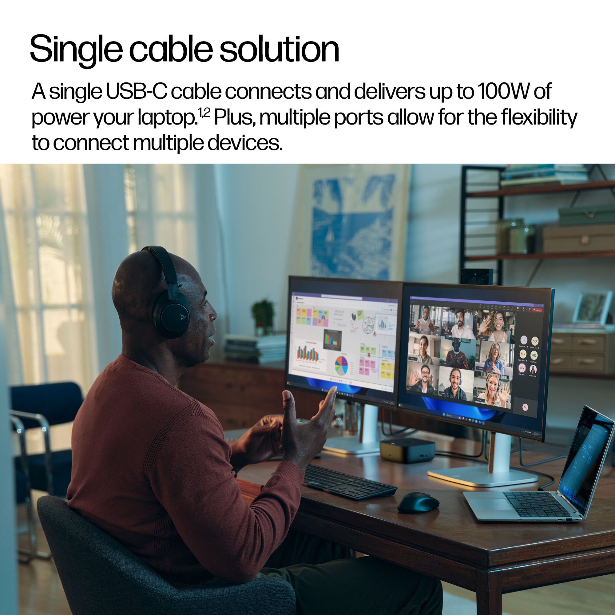 HP USB-C 100W G6 Dock (9X3V1UT#ABA) - Cartouches Certifiees