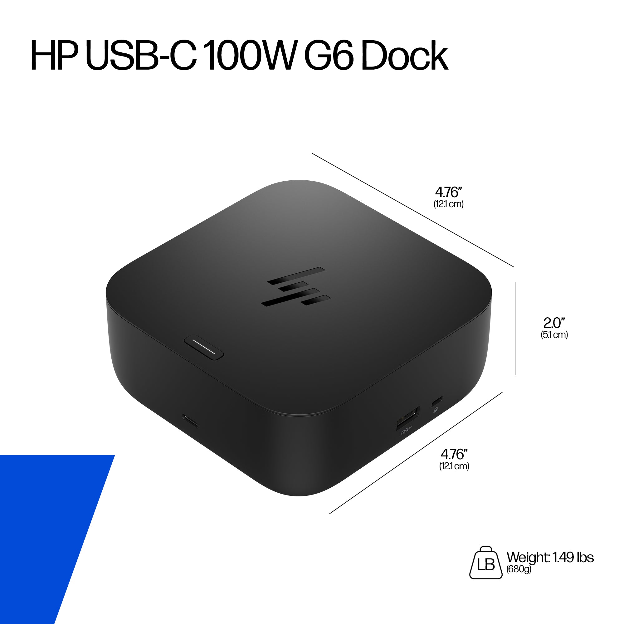 HP USB-C 100W G6 Dock (9X3V1UT#ABA) - Cartouches Certifiees