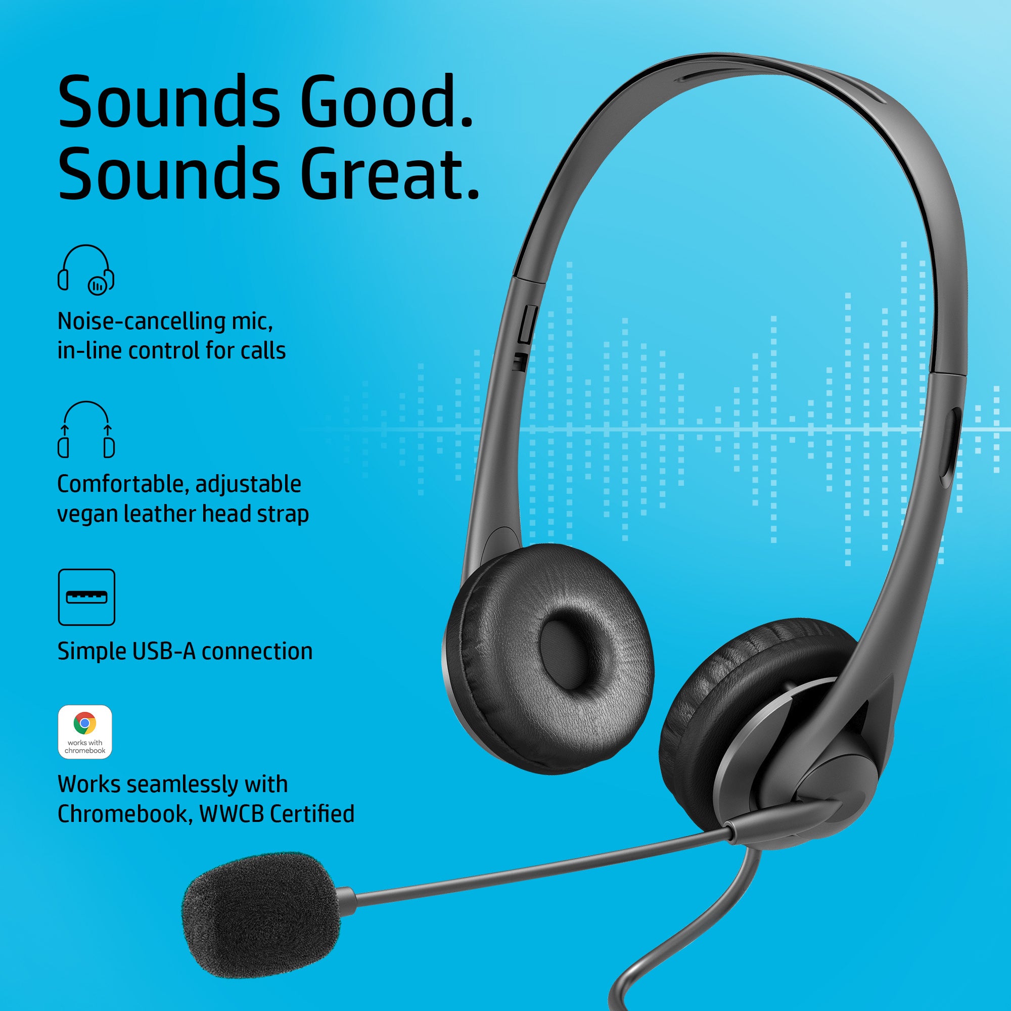HP USB G2 Stereo Headset Wired Head-band Office/Call center Black (428K6AA) - Cartouches Certifiees
